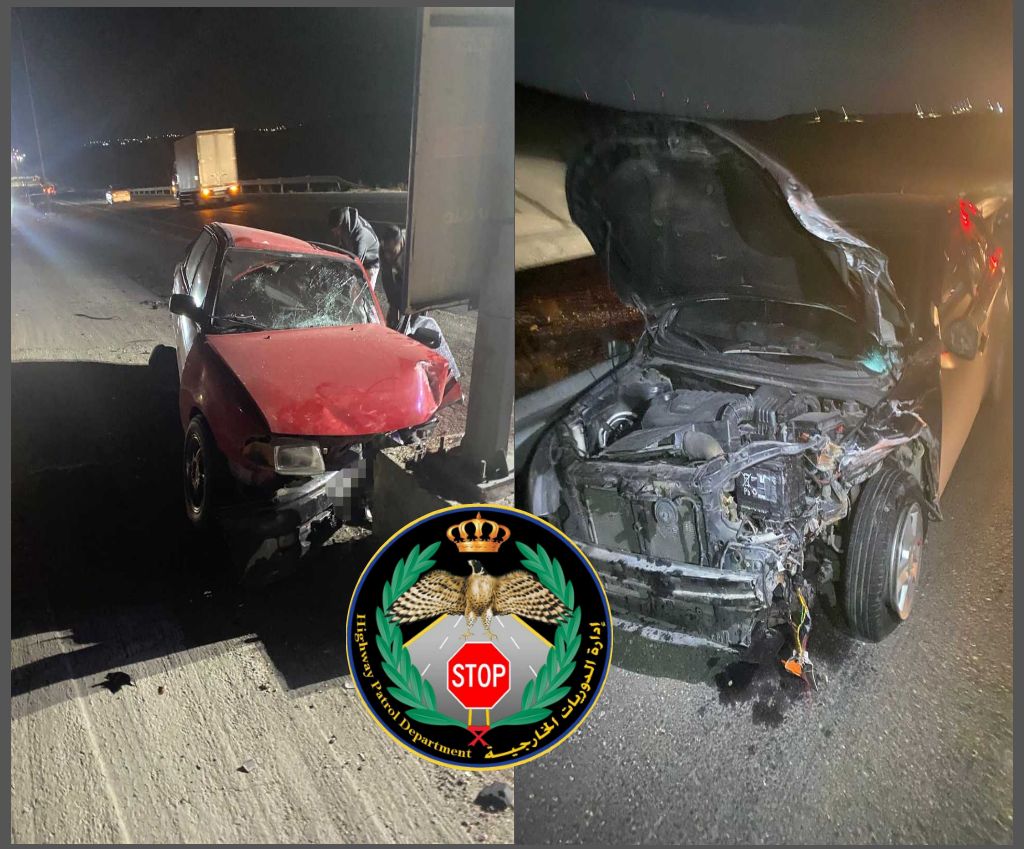 إصابتان جراء تصادم مركبتين على الصحراوي  