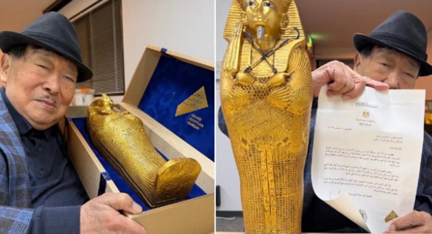 بطاقة دعوة المتحف المصري الكبير تذهل العالم بتصميمها