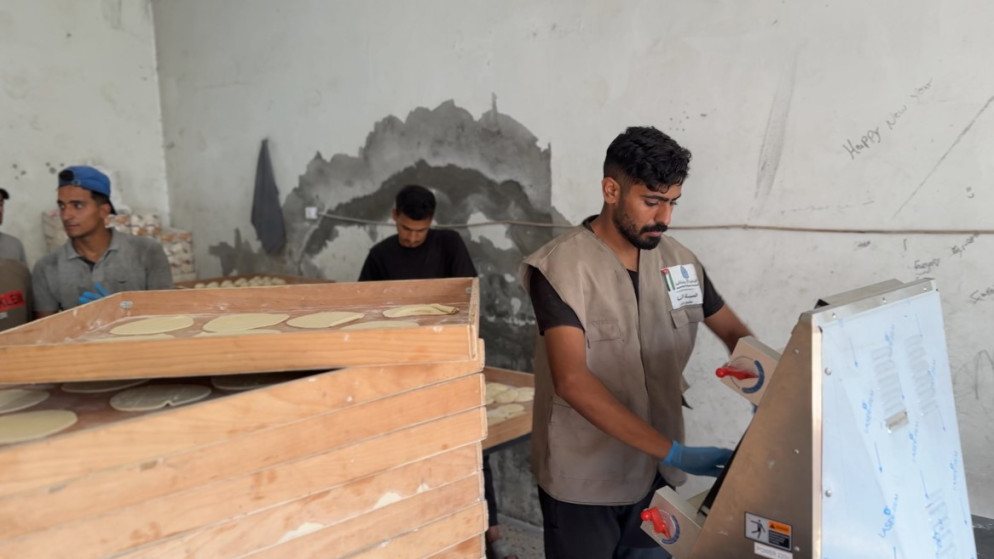 الحملة الأردنية توزع مساعدات غذائية شمال غزة