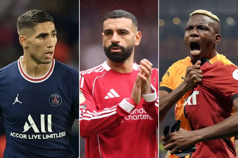 حكيمي ينافس صلاح وأوسيمين على جائزة أفضل لاعب أفريقي