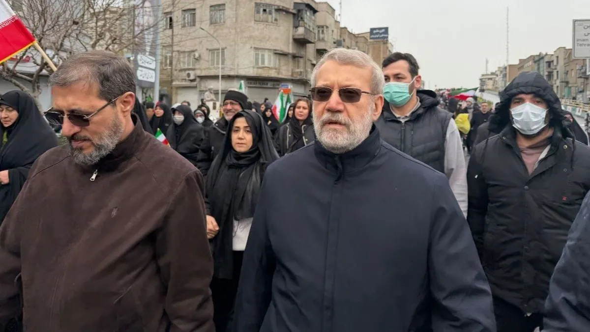 لاريجاني يظهر علناً في مسيرة يوم القدس بطهران