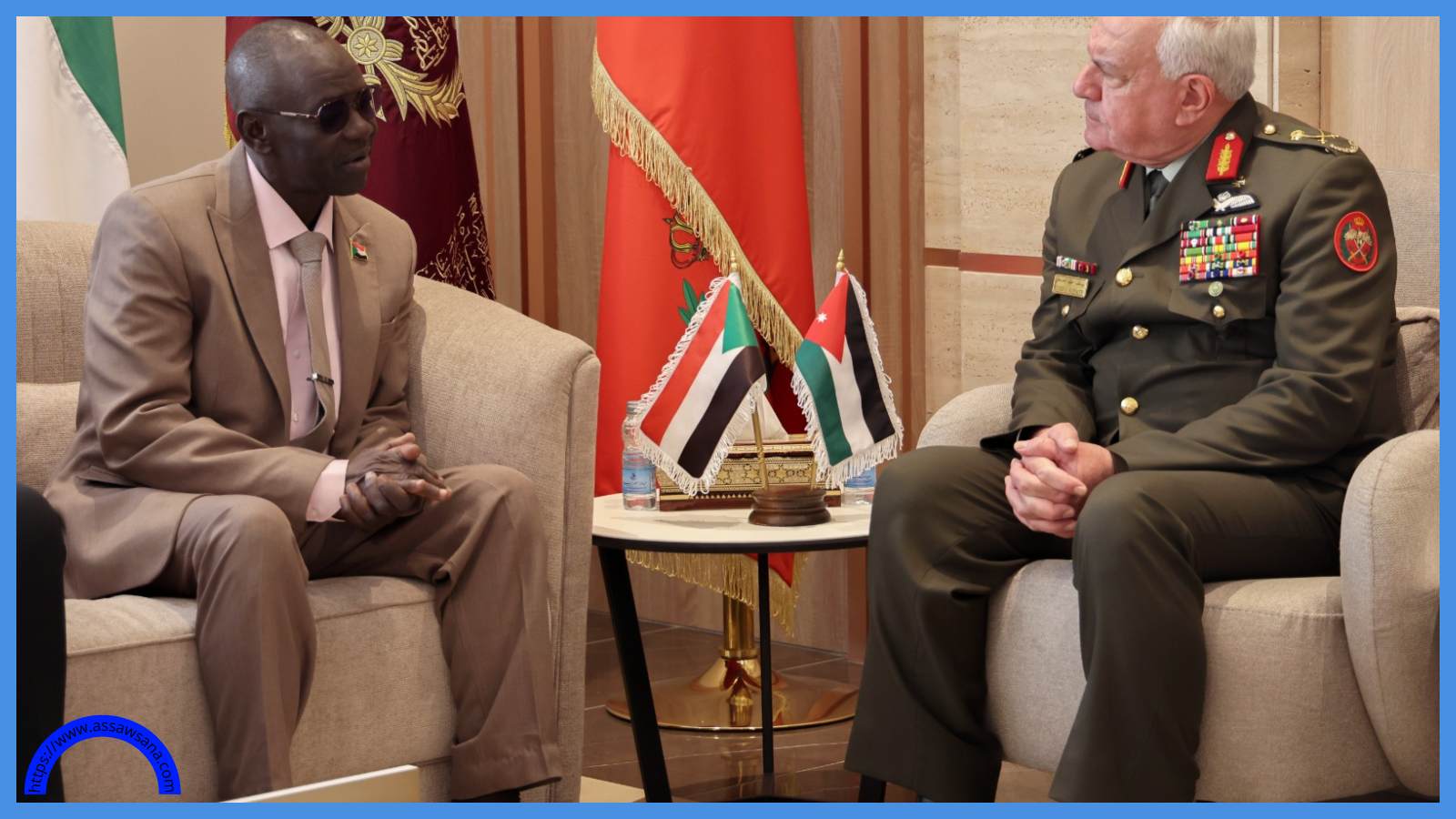 اللواء الحنيطي يستقبل وزير الدفاع السوداني