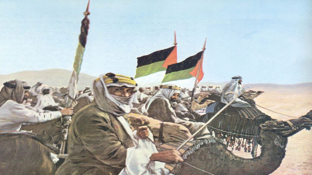 العَدْوَانُ: – الثَّوْرَةُ العَرَبِيَّةُ الكُبْرَى مَا كَانَتْ إِلَّا دِفَاعًا عَنِ الأُمَّةِ العَرَبِيَّةِ وَالإِسْلَامِيَّةِ وَالاِنْطِلَاقَةُ الأُولَى نَحْوَ نَهْضَتِهَا