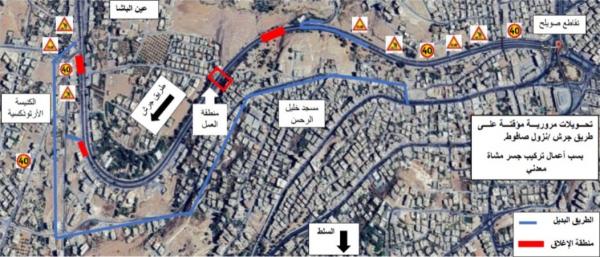 إغلاقات وتحويلات مرورية في نزول صافوط