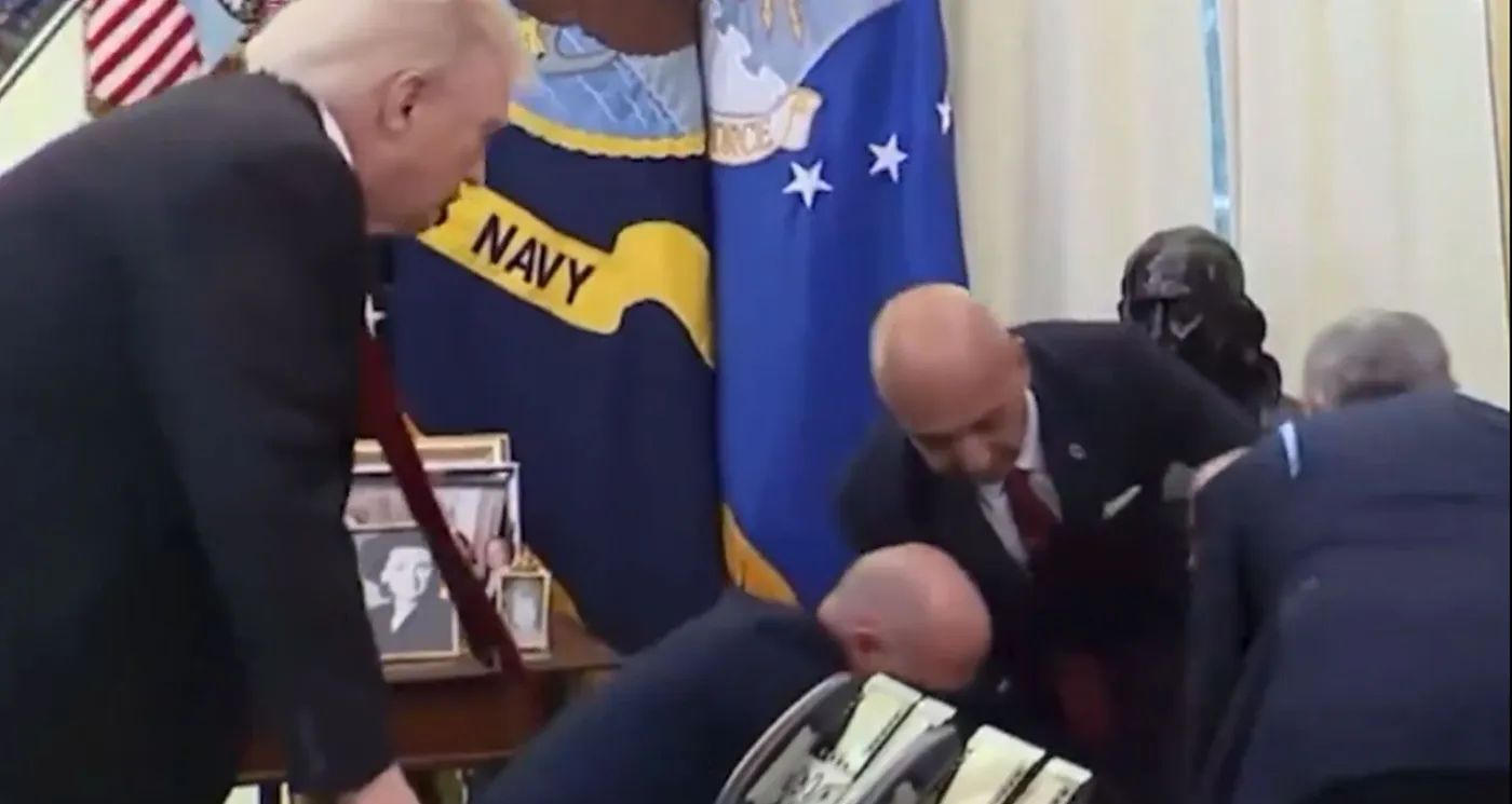 حالة إغماء تربك مؤتمرًا صحفيًا لترامب .. فيديو 