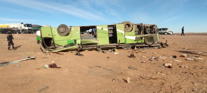 مصرع 9 وإصابة 10 بانقلاب حافلة في بني عباس الجزائرية