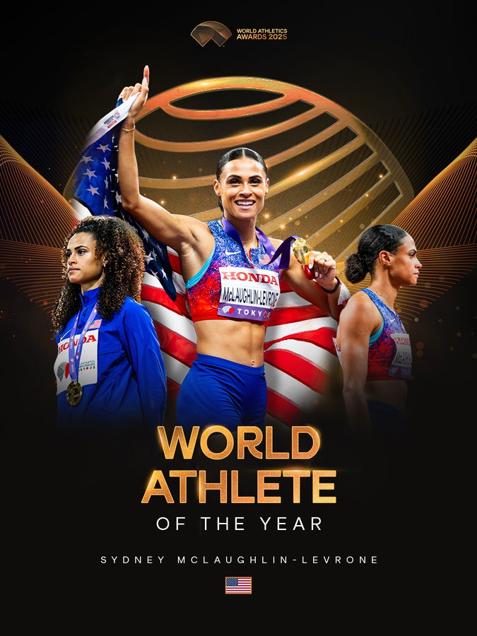 العداءة سيدني ماكلولين-ليفروون تتوج بجائزة الأفضل في ألعاب القوى
