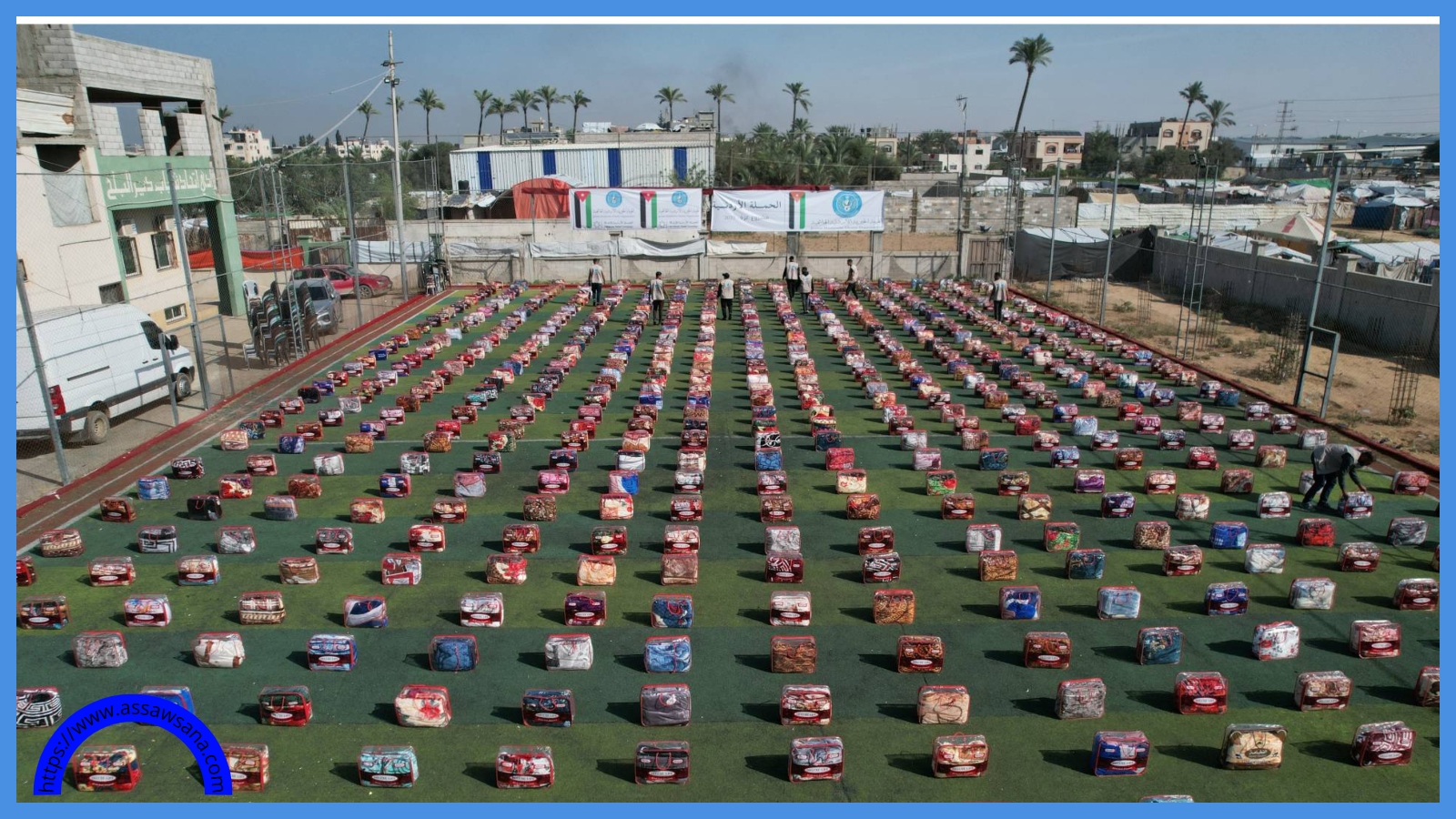 الحملة الأردنية توزع 600 بطانية على الأسر المتضررة بغزة