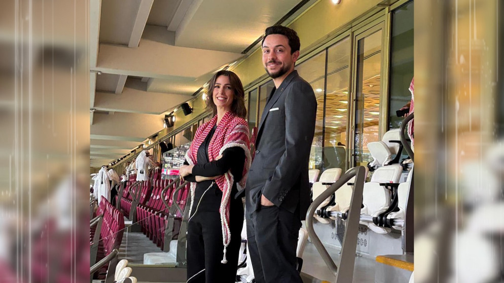 ولي العهد والأميرة رجوة يساندان "النشامى" في ستاد لوسيل