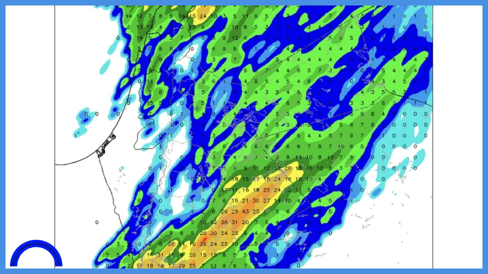 بينها إربد ..  المناطق الأعلى عرضة للأمطار الغزيرة الليلة