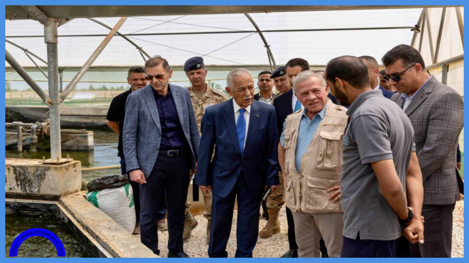 الملك يزور مشروع استزراع سمكي في الجفر