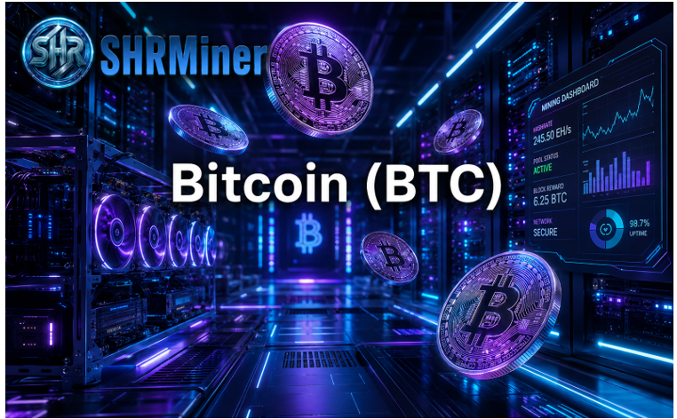 SHRMiner  تطلق خدمة مجانية للتعدين السحابي لحاملي BTC وXRP وETH 