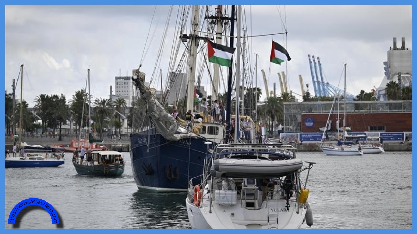 انطلاق أول سفينة بأسطول الصمود نحو غزة