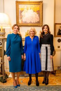 الملكة القرينة كاميلا تستقبل الملكة رانيا في لندن اليوم