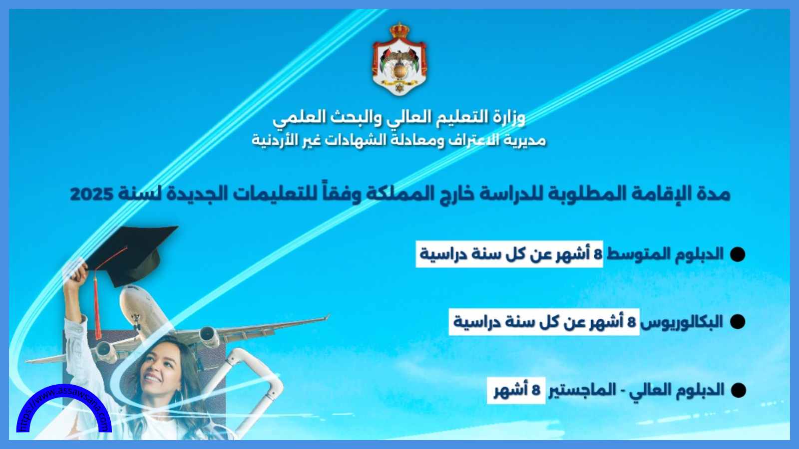 مهم للطلبة الأردنيين الراغبين بالدراسة في الخارج