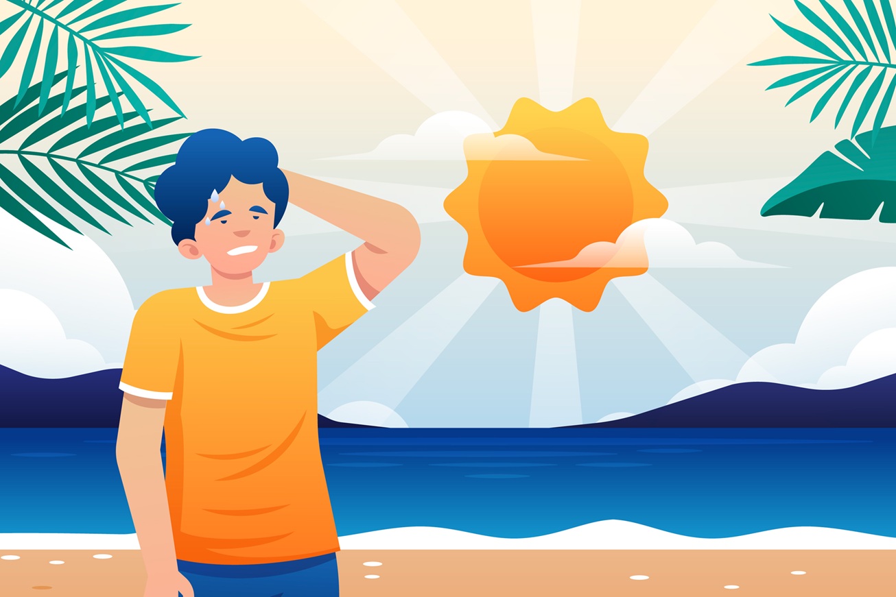 كم دقيقة يستطيع الإنسان تحمل الشمس عند 38 أو 40 درجة مئوية؟