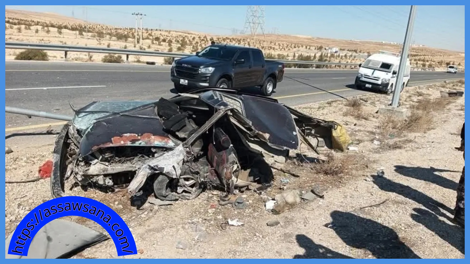 وفاتان و3 إصابات في حادث تدهور مركبة على الطريق الصحراوي