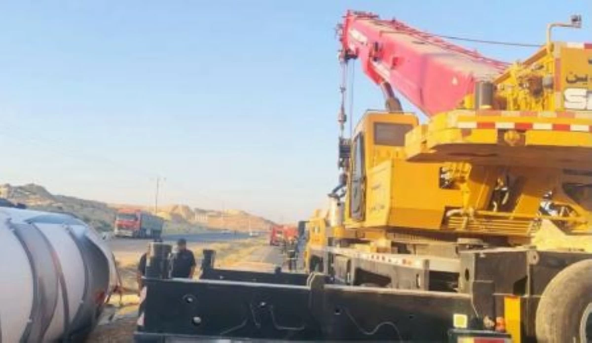 تدهور وانقلاب صهريج محمل بالغاز على الصحراوي