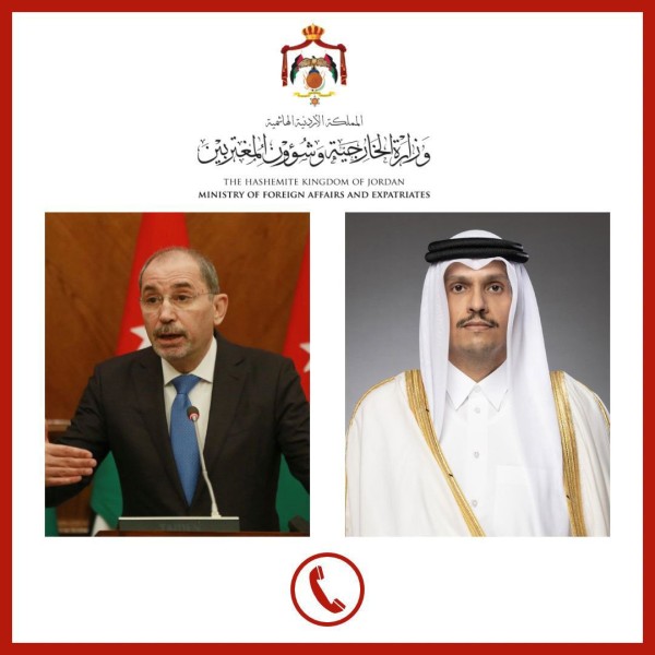 الصفدي ونظيره القطري يبحثان احتواء التصعيد في المنطقة