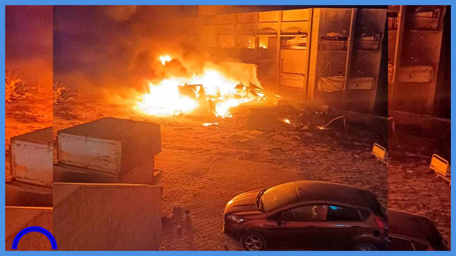 حريق في المستشفى الإندونيسي بغزة