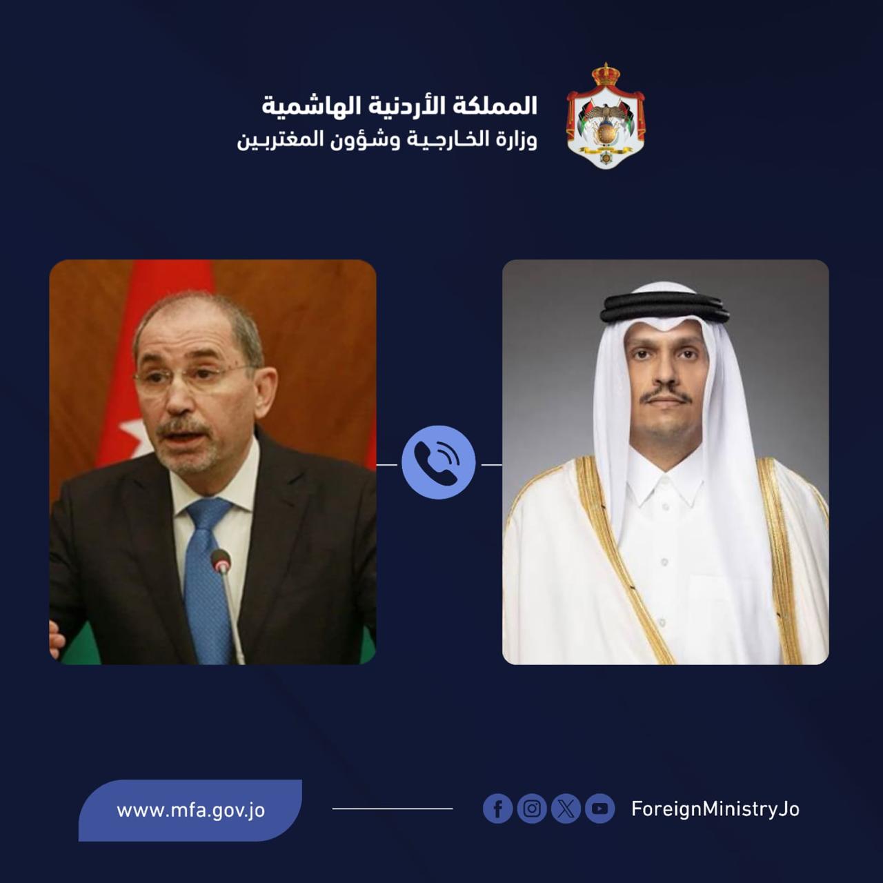 الأردن وقطر يجددان دعم المساعي الدبلوماسية لنزع فتيل التوتر الإقليمي