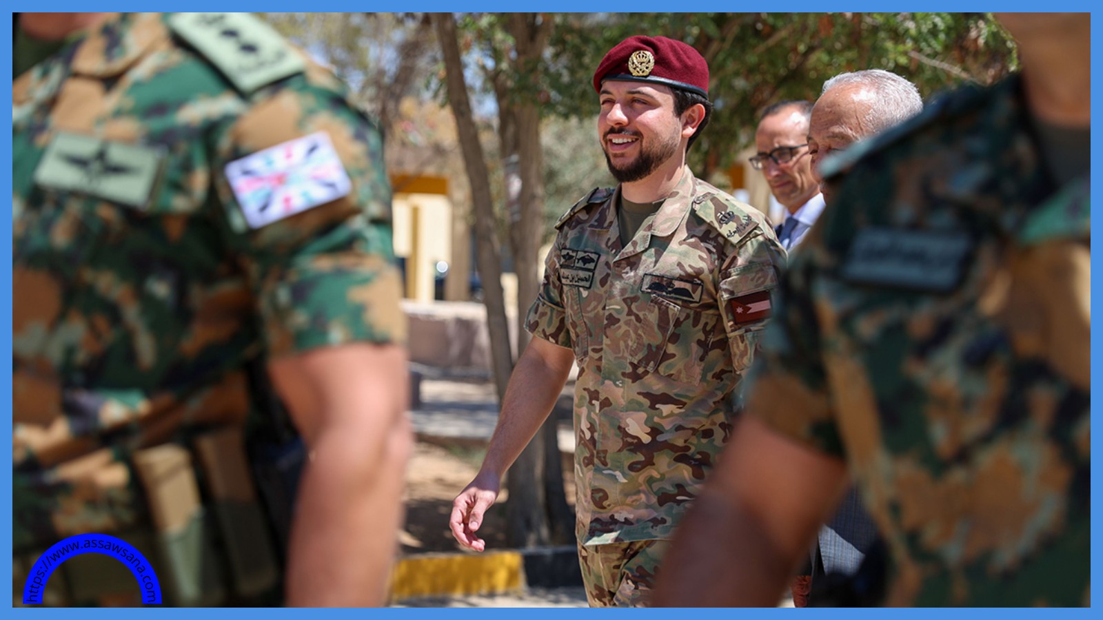 الملك، يرافقه ولي العهد، يزور مدرسة حسن خالد أبو الهدى الثانوية الشاملة للبنين بالزرقاء