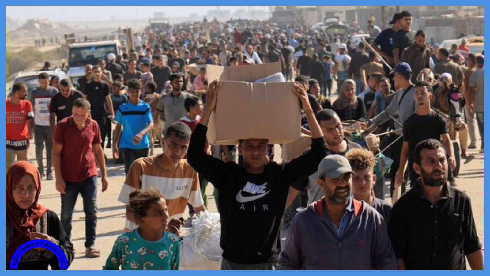 مشاهد مفجعة من تدافع الغزيين للحصول على المساعدات ..  فيديو