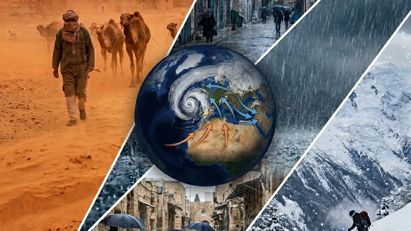 منخفض جوي واحد يغيّر الطقس بين 3 قارات  ..  تفاصيل 