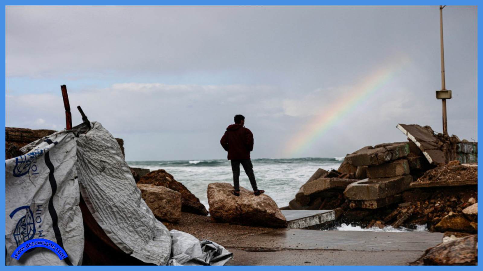 الأمطار تغرق خيام النازحين في غزة وتفاقم الأزمة الإنسانية