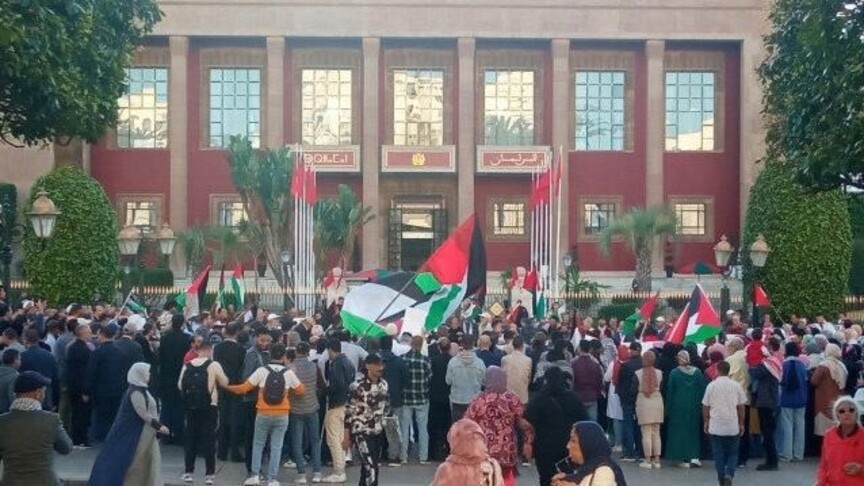 وقفة تطالب بالإفراج عن 10 مغاربة بأسطول الصمود