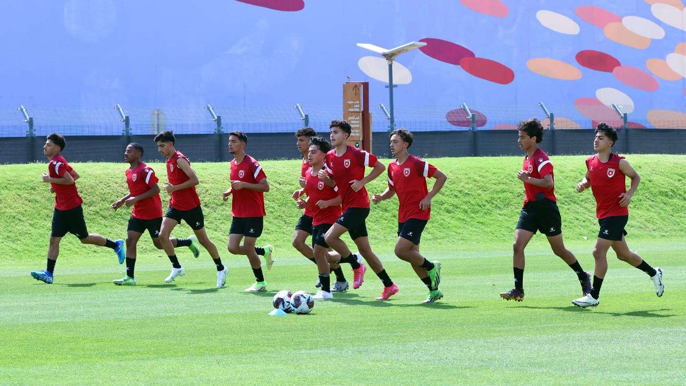 منتخب الناشين لكرة القدم يلتقي نظيره الفلسطيني الاثنين