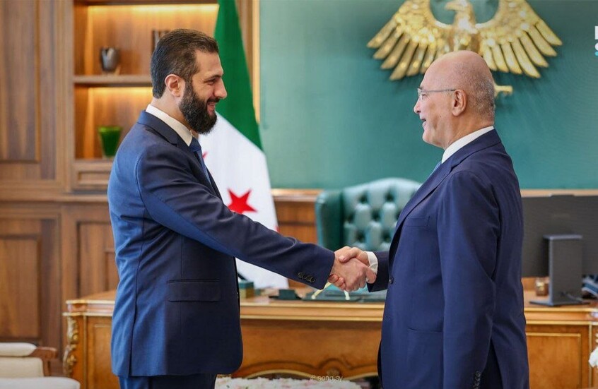 الشرع يبحث مع برهم صالح عودة اللاجئين