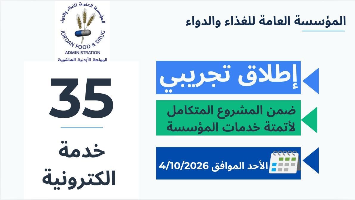 الغذاء والدواء تبدأ الإطلاق التجريبي لـ35 خدمة إلكترونية جديدة
