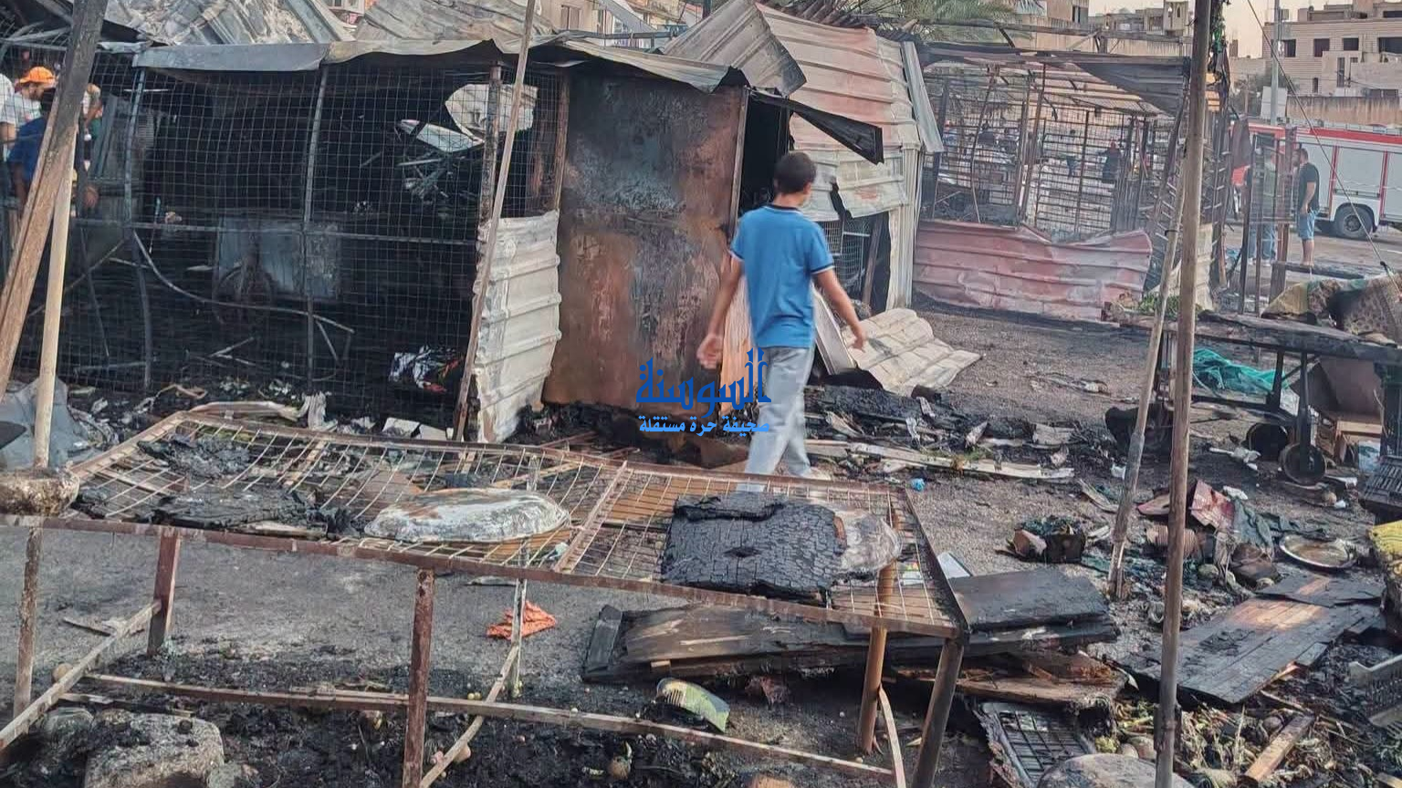 حريق مجمع سفريات عجلون  ..  تجار يروون للسوسنة كيف فقدوا مصدر رزقهم