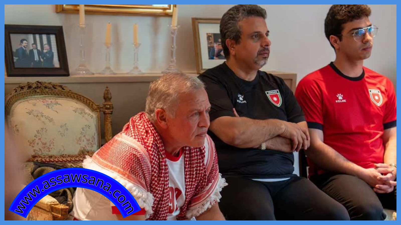 جلالة الملك يتابع مباراة النشامى وعُمان من لندن