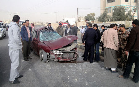 6 اصابات بينهم 3 اطفال بحادث تصادم في معان 