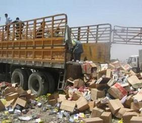 ضبط مواد غذائية فاسدة يتم تسويقها في اسواق عمان 