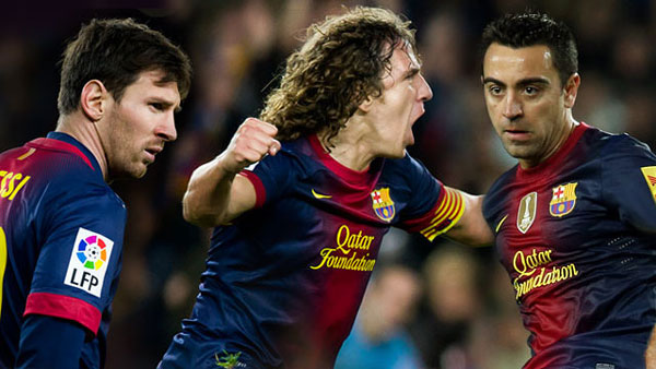 برشلونة يكافئ ميسي وتشافي وبويول بعقود جديدة