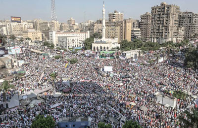 بث مباشر من ميدان رابعة العدوية في القاهرة