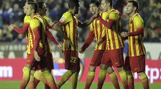 كأس إسبانيا : برشلونة يسحق ليفانتي برباعية  .. فيديو