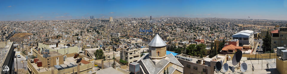 بانوراما لمدينة عمان تظهرها من اقصاها الى اقصاها