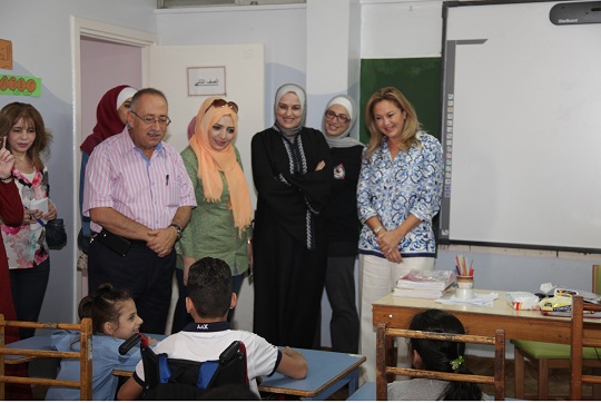 الاميرة عالية تزور المدرسة النموذجية للشلل الدماغي
