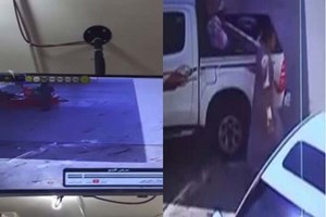 شاهد: سرقة سيارة سعودي بداخلها زوجته