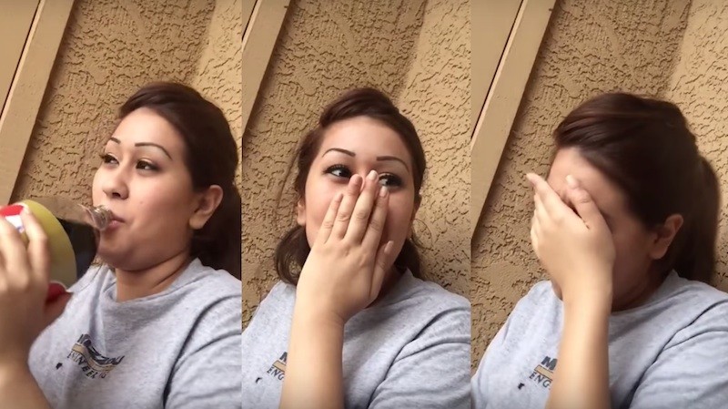 بالفيديو ..  انفجرت بالبكاء بعد تذوق البيبسي للمرة الأولى