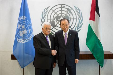 علم فلسطين يرتفع فوق مبنى الأمم المتحدة  لأول مرة 