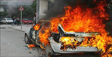 حرق سيارة في بني كنانه