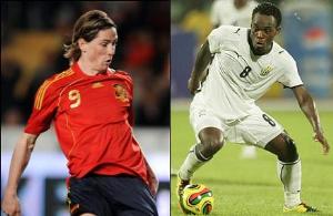 غانا ستفقد ايسين في كأس العالم وتوريس يعود للتدريب مع اسبانيا