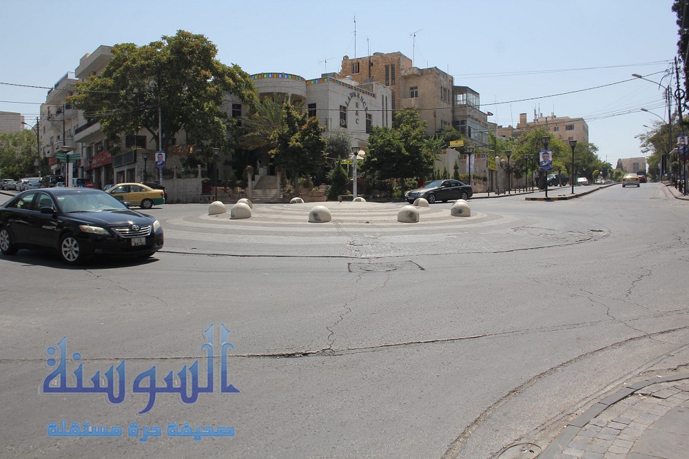 حركة مرورية ضعيفة خلال موجة الحر في جبل عمان 