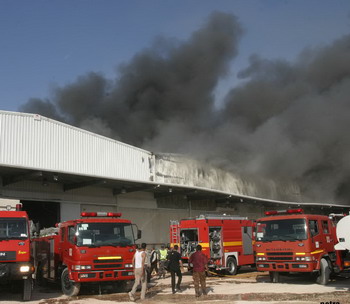 حريق بمستودع قيد الإنشاء في الجويدة