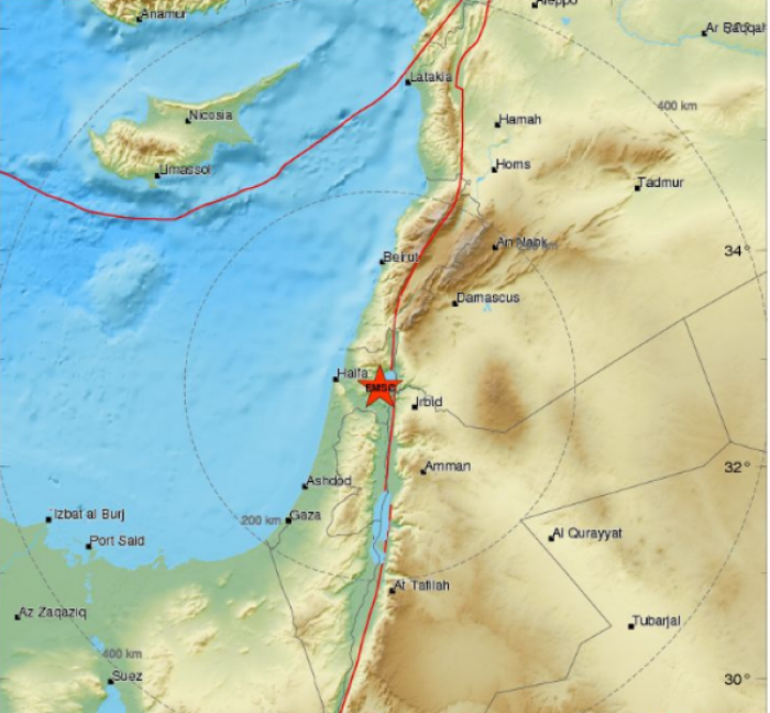 5 هزات أرضية جديدة تضرب شمال الأردن 
